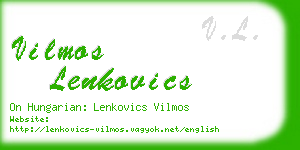 vilmos lenkovics business card